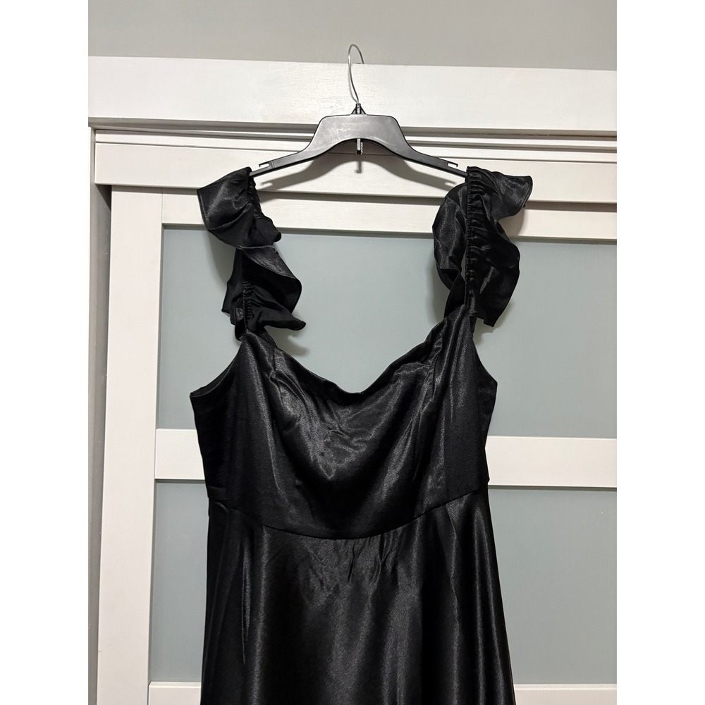Everpretty Ever Pretty Black Silky Formal Cocktail Gown Dress sz 22  NEW Long - Picture 2 of 3